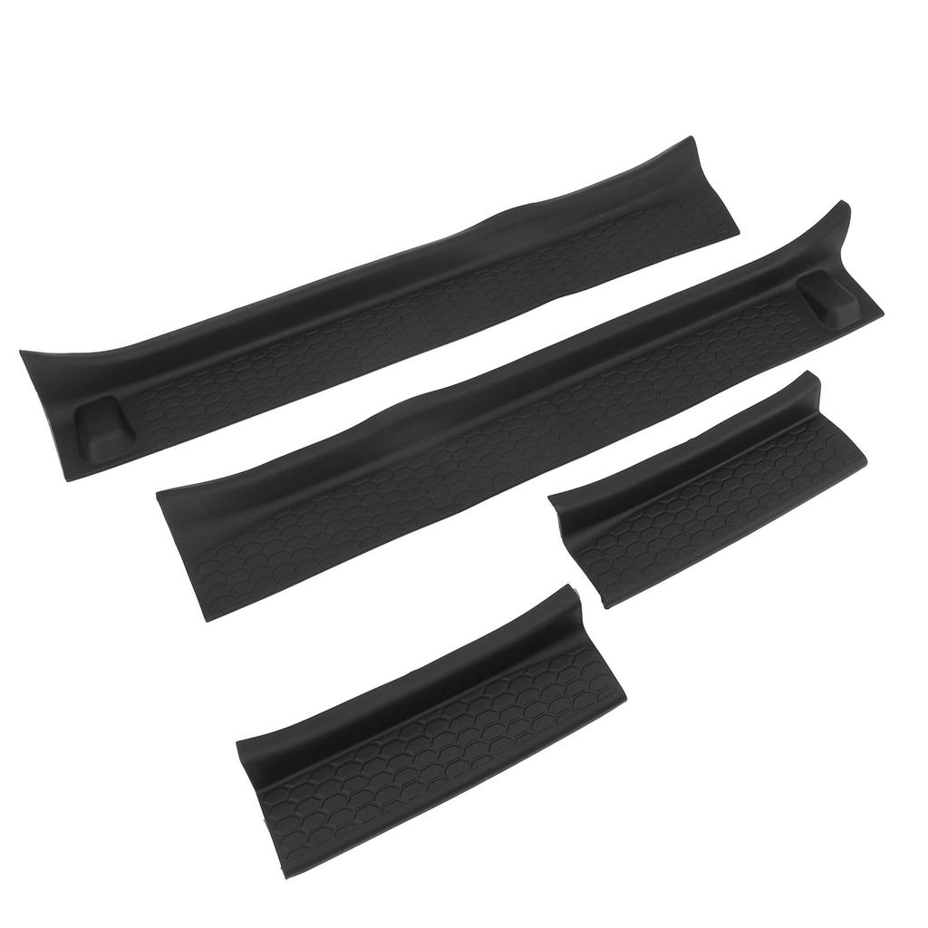 Door Sill Guards Black Rubber Front Rear 4 Doors Sill Protector Kit for JL JT 2018?2024 Door