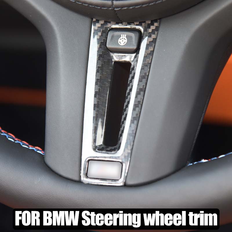 Carbon Fiber Steering Wheel Cover Trim Decor For BMW 1 2 3 4 5 6 7 8 Series Sport X3 X4 X5 X6 G20 G28 G30 G38 F90 F91