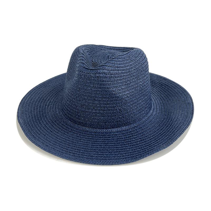 Classic Panama Curled Straw Hat Travel Sunscreen Straw Hat Men and Women Outdoor Breathable Beach Sun Hat