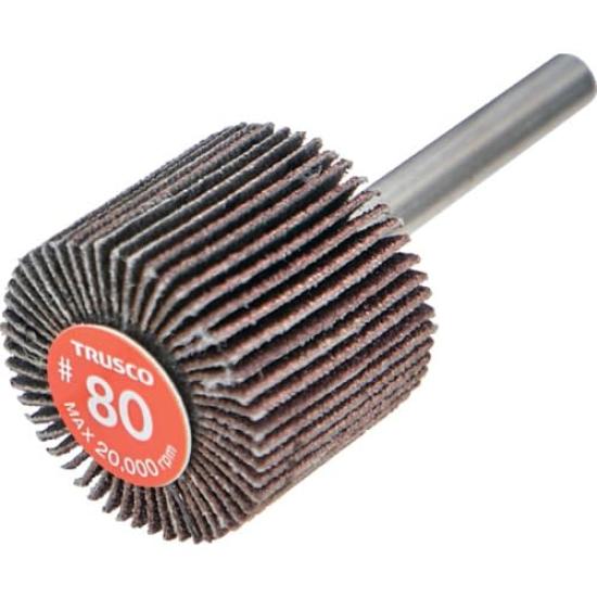 TRUSCO Economy Flap Shaft Diameter Outer Diameter 30mm X Width 25mm X Shaft Length of Wheel, 6mm, 35mm, #80 (Pack 5) EF3025-80