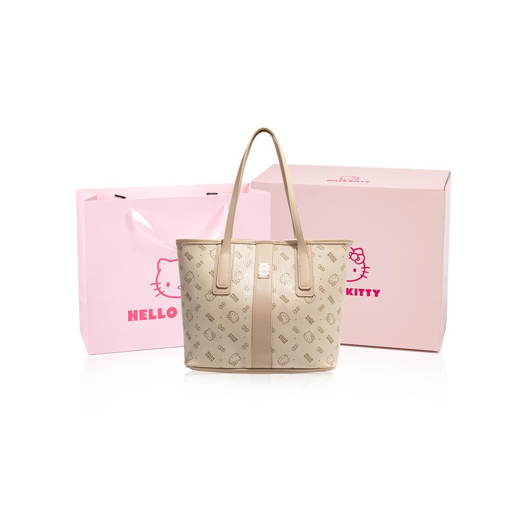 Nová PU taška Sanrio Hello Kitty, nákupní taška, taška přes rameno, běžná dámská, růžová/barva mléčného čaje/hnědá SHHF41495-1