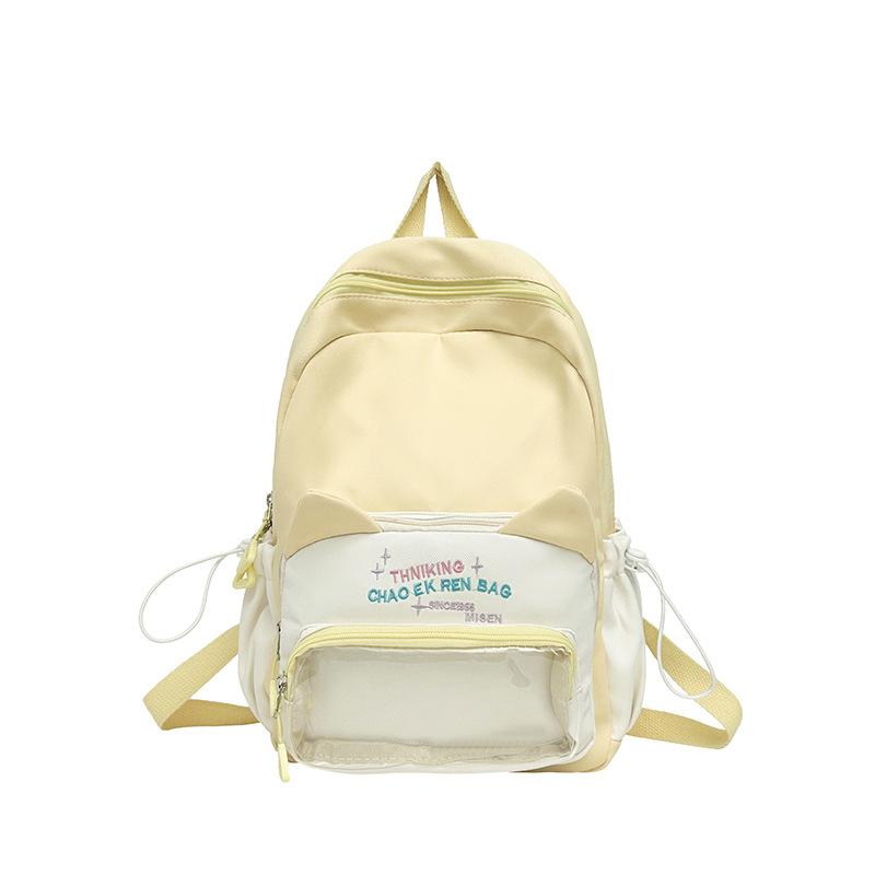 Schoolbag New Pain Bag Backpack Female Cute Large Capacity Middle and High School Students Transparent Schoolbag Girl Nylon Backpack