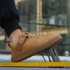 Europäische Größe Leder Arbeitssicherheitsschuhe für Herren Durchtrittsicher Außenbau Anti-Quetsch Unzerstörlicher Stahlkappe Sneaker