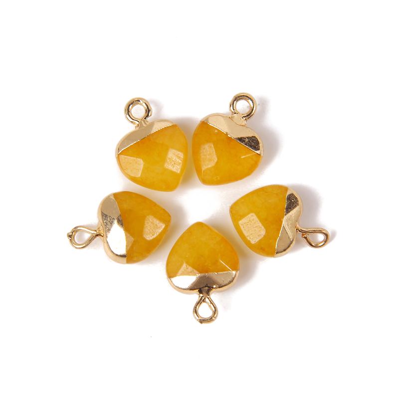 5pcs 10x13MM Natural Stone Faceted Heart Shape Pendant Charm Quartz Crystal Jewelry Accessorie For Making Earring Necklace