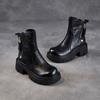 High-top Boots Women's Shoes, Autumn-winter Leather Short Boots, Retro Shoes