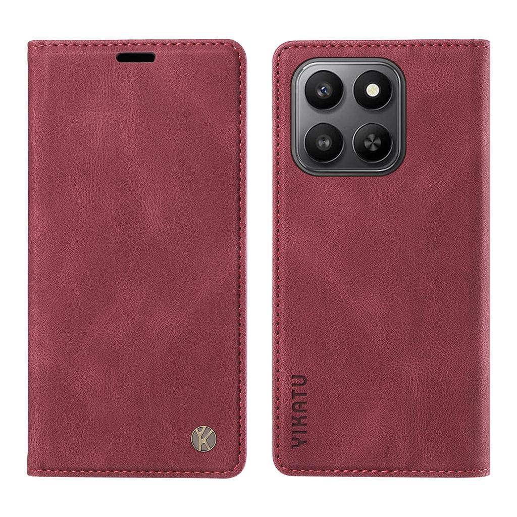 For Honor 400 Smart 5G/4G/X7d 4G Leather Cover YIKATU YK-004 Skin-Touch Wallet Phone Cases
