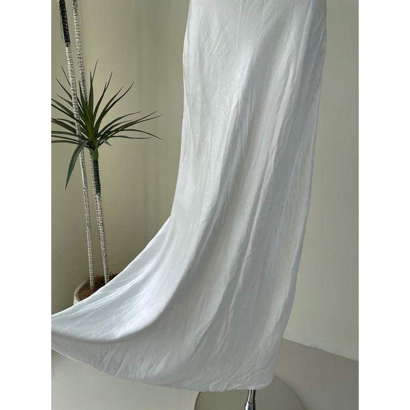 Summer New Foreign Trade Original Garment Light Color Series Natural Sense French style off-Shoulder Tube Top Long dress Temperament Slim White Dress