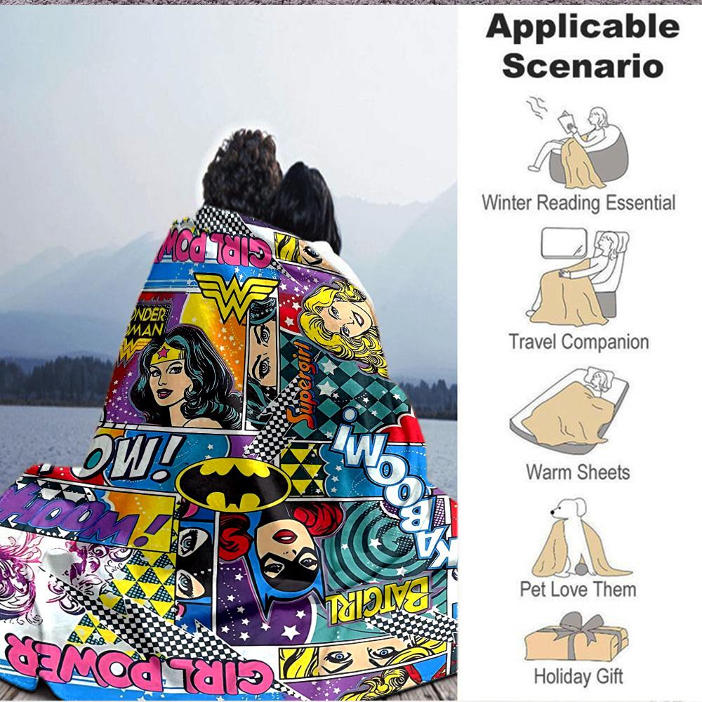 1pc Wonder Woman Blanket | Polyester Fiber, All-Season Comfort for Sofa, Bed, Office, Car, Camping, Ideal Home Decor & Gift, Office Comfort Yy25102116