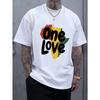 A Love Letter Printed Men's Short-sleeved T-shirt, Versatile and Comfortable Casual Elastic Crew Neck Top for Men and Women