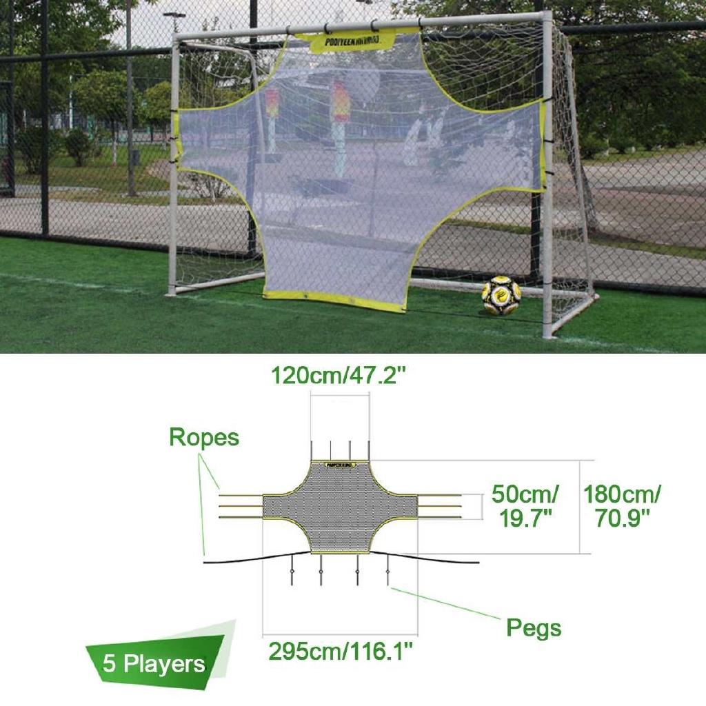 Тренировочный футбольный футбольный мяч, тренировочная сетка для ворот, портативный футбольный мяч для детей, инструмент для обучения футболу 5 Players