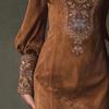 New Fashion Long-sleeved V-neck Sexy Dress Casual Women's Embroidery Dress