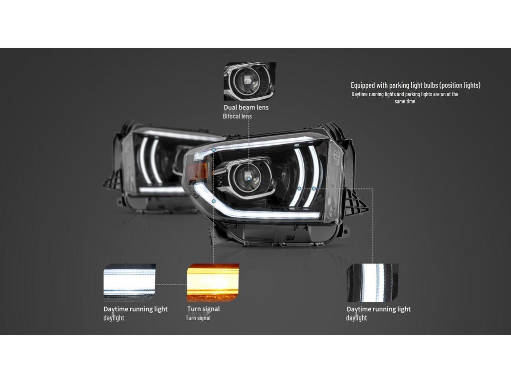 VLAND Headlight Assembly for 2014-2018 Toyota Tundra Modification