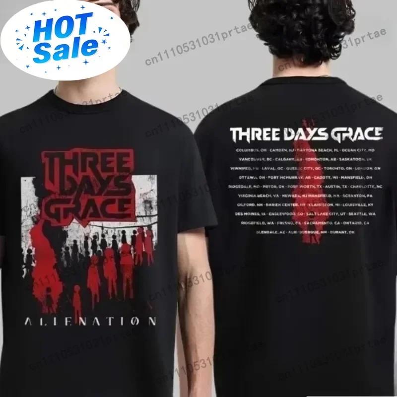 Hip Pop Y2k Top Trending Three Days Grace Alienation Tour Merch Two Sided Tshirt Is For Both Unisex And Wounisex Unisex Black