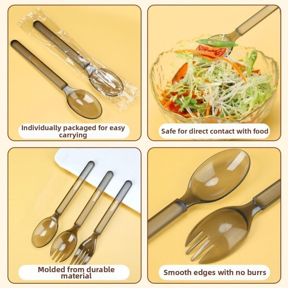 100Pcs Eco-Friendly Ice Cream Spoons Transparent Plastic Spoon  Outdoor Camping