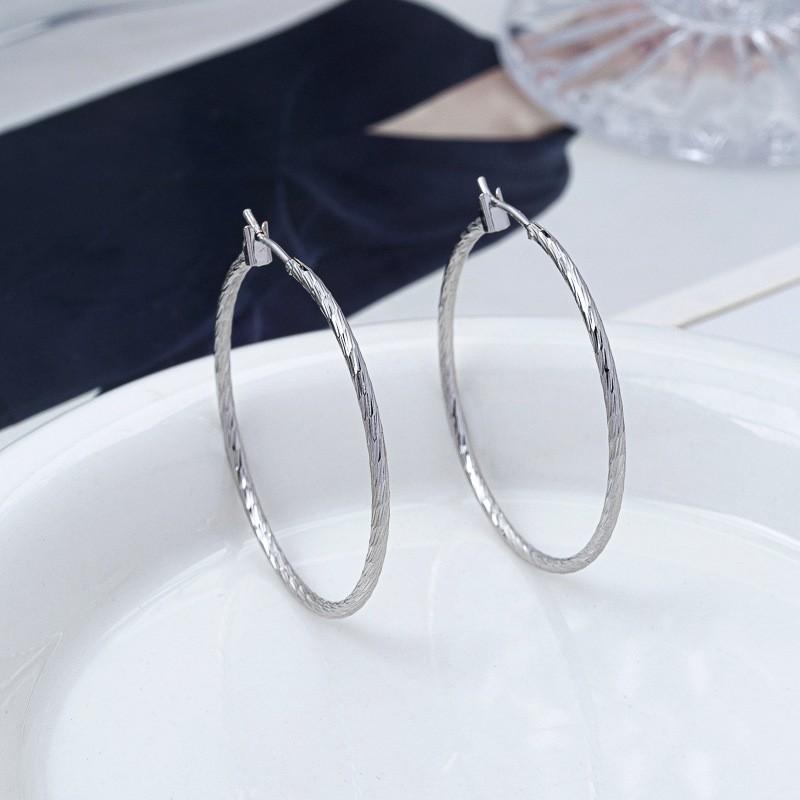 Thickened Electroplated Minimalist Hoop Earrings Round Face Women Korean Style Fashion Jewelry
