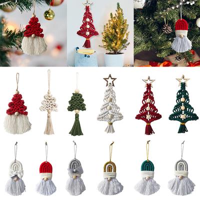 1PZ Decorazione da Appendere Festiva Bianca Rossa Verde Decorazione per la Casa Corda di Cotone Festiva Molteplici Opzioni Disponibili