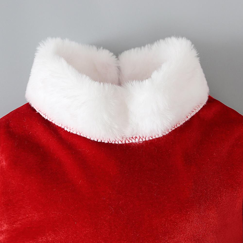 Autumn Winter Warm Baby Kids Girls Stars Sequins Tulle Plush Dress + Santa Hat + Belt Christmas New Year Clothes for 1-6 Years