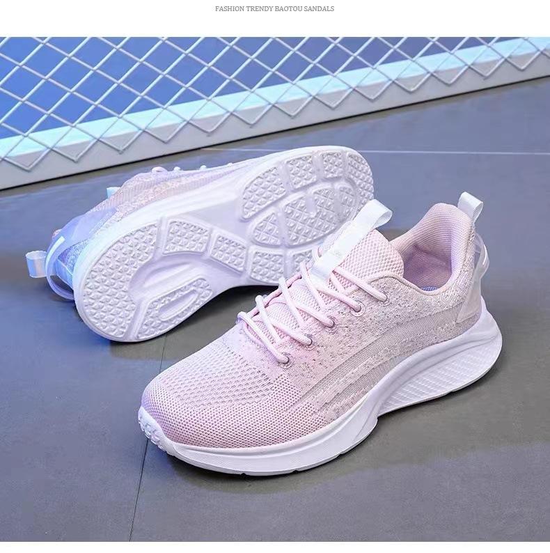 Women's shoes spring and autumn new fly-woven soft-soled sports women's mesh breathable and lightweight casual shoes versatile socks running
