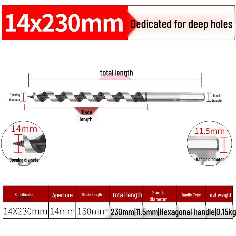 Hex Shank Deep Hole Woodworking Twist Drill Bit