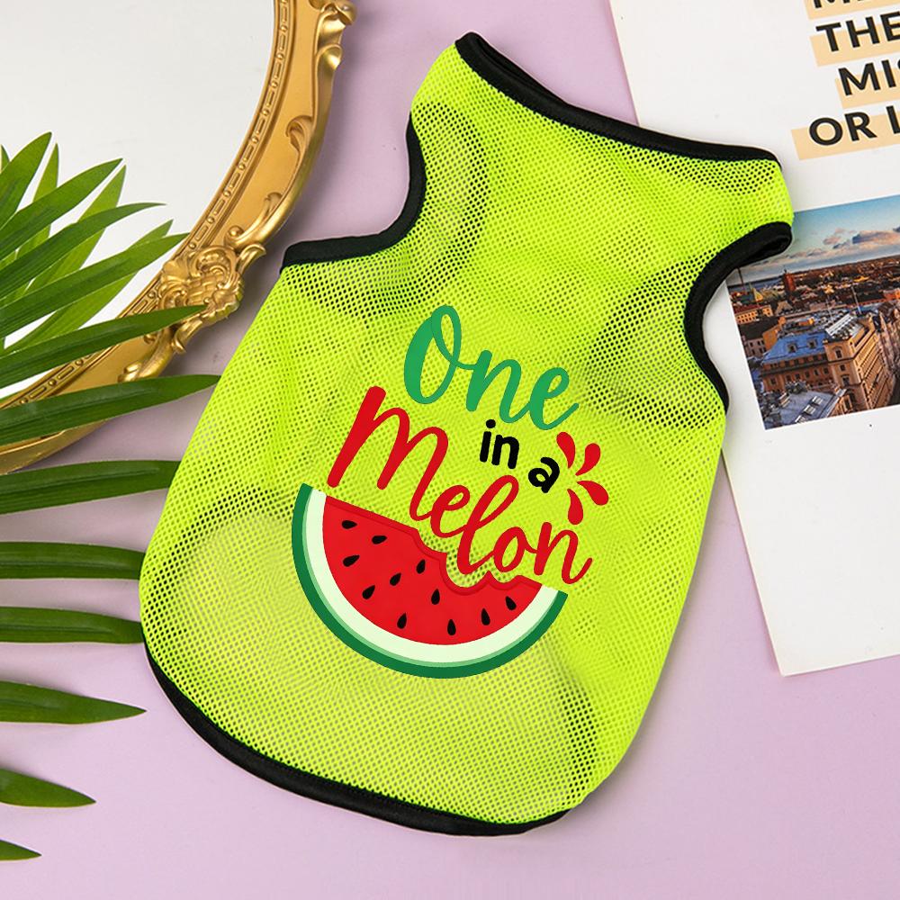 Breathable Mesh Dog Summer Tank Top Cute Cartoon Print Sleeveless Pet Vest Puppy Clothes For Chihuahua Teddy Small Dogs Cat