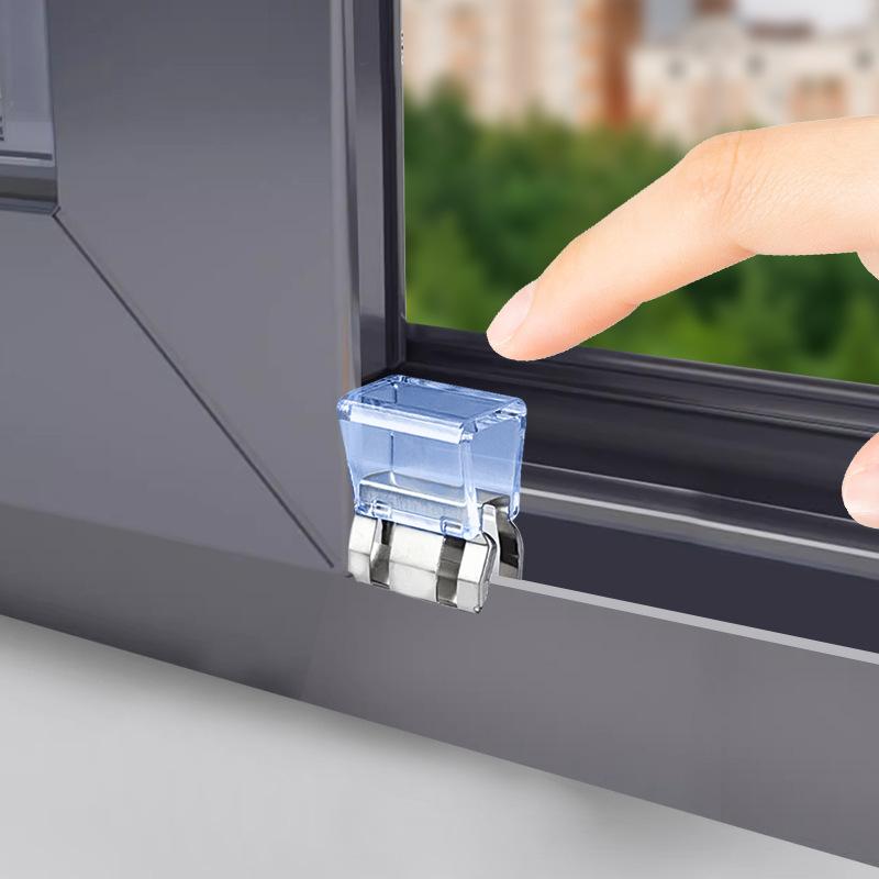 Blocco per Finestra Scorrevole Robusto da 10 Pezzi, Clip di Fissaggio per Zanzariera, Clip di Sicurezza per Fissaggio Binario Finestra, Tappo di Sicurezza per Finestra e Porta con Zanzariera