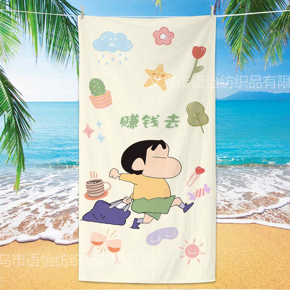 Extra Large Kids Quick Dry Bath Towel Cartoon Character Digital Print Double Sided Flannel Microfiber Beach Towel