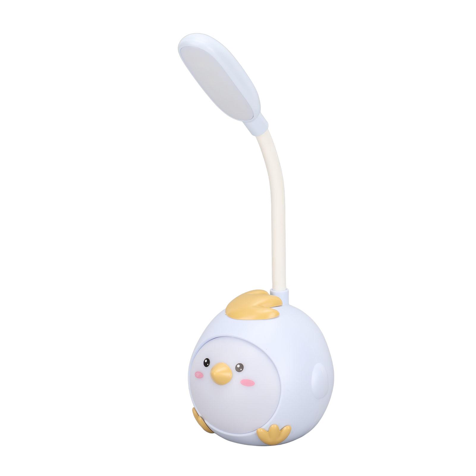 

Светодиодная настольная лампа с зарядкой от USB, защитой глаз, гибкий цветной ночник с милой основой в виде цыпленка, синий синий