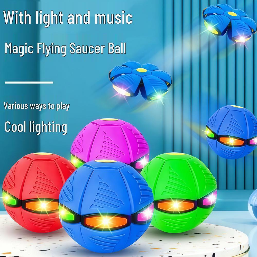 Glowing Flying Saucer Step-On Deformation Bouncy Ball - Interactive Parent-Child Toy