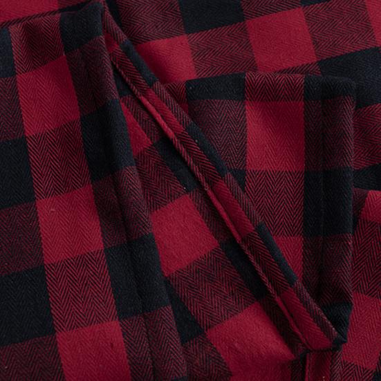 Useful Pocket Curtain Non-fading Plaid Thick Decorative Rod Pocket Valance for Living Room