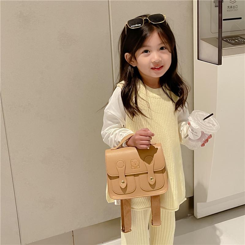 Bag Kids Bear Casual Backpack Pu Material With Shockproof And Design Lightweight
