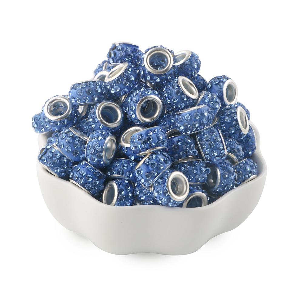 20Pcs 11.5mm Round Rhinestone Crystal Glass Big Hole Beads For Jewelry Making Charms For Bracelet Earrings Jewelry Accessories
