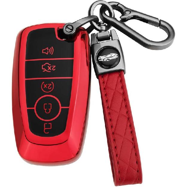 For Ford Key Fob Cover With Keychain,Key Fob Cover Case Shell For Ford Explorer Fusion Escape Edge Expedition F150 F250 F350 F450 F550 Maverick