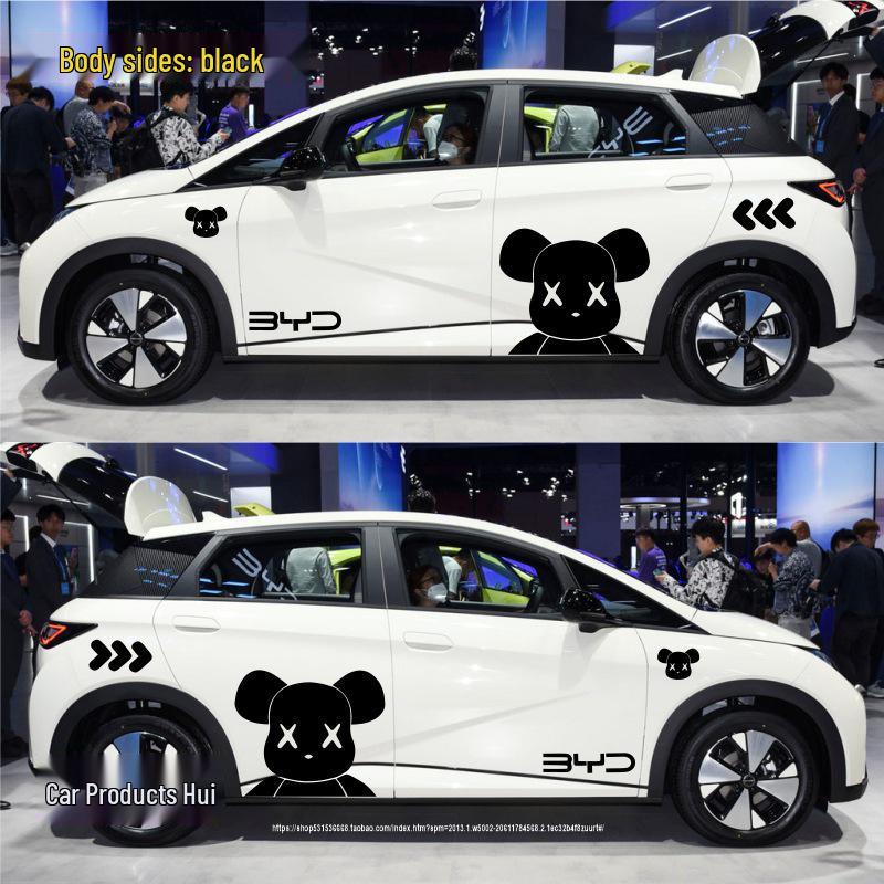 

BYD Dolphin Side Body Stickers: Violent Bear Design for Scratch Cover and Decoration Standard