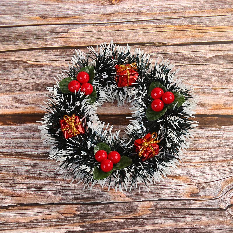 Christmas Mini Wreath Xmas Party Garland Gifts Decor Wall Door Hanging Ornament Window Props Layout Festival Decoration
