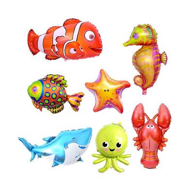 Große Meeres-Tier-Folienballons - Oktopus, Seepferdchen, Fisch Strandparty Geburtstagsdeko