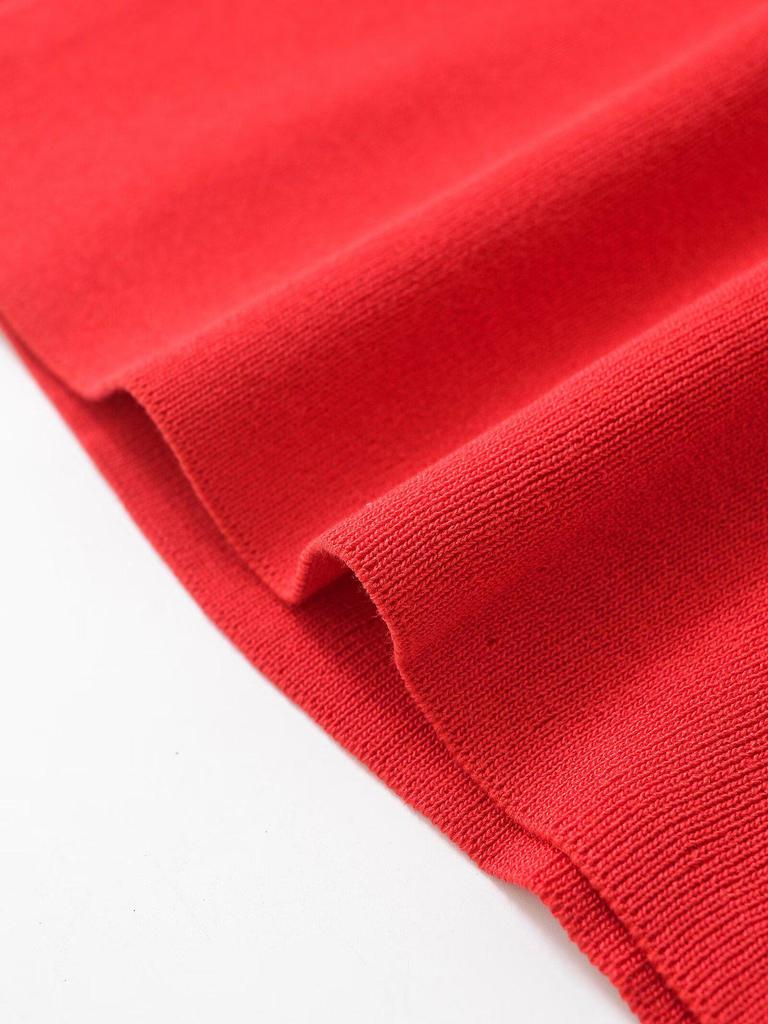 2025 Spring Women's European & American Style Fashion Flat Knit Short Dress 9598080