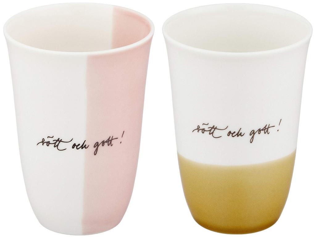 Lisa Larson Pair of Ceramic Cups of In Wooden Box "Po Praz" (Set 2) (LL70-22SH)