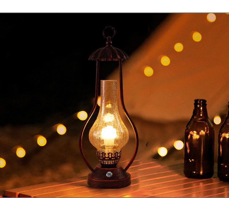 Vintage Chinese Kerosene Table Lamp - Old Shanghai Style Bedside Night Light