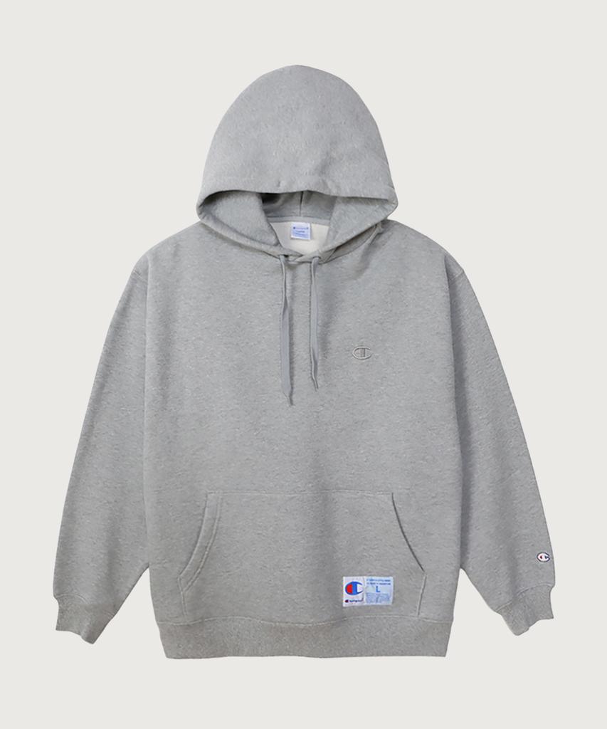 C Logo Oversized Jog Tag Hoodie Oxford Grey