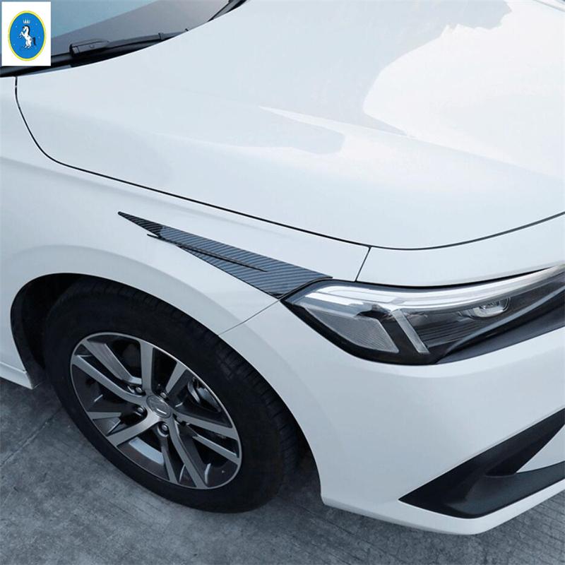 ABS Front Rear Fog Lights Rearview Mirror Rain Eyebrow Cover Trim For Honda Civic 11th   2024 Carbon Fiber Accessories