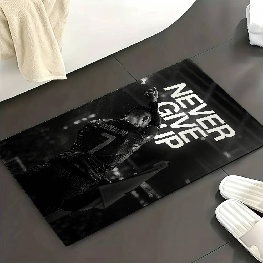 C-CR7 Football Ronaldo Floor Mat Soft Non Slip for Entry Door Bathroom Indoor Home Decorative Carpet