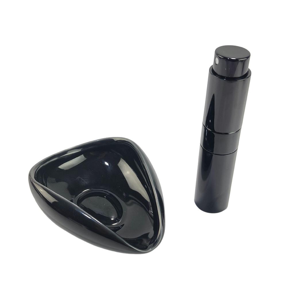 Ceramic Coffee Bean Dosing Cup with Anti-Static Spray Bottle Tea Leaves Measuring Tray Barista Scoops Set for Precision Brewing