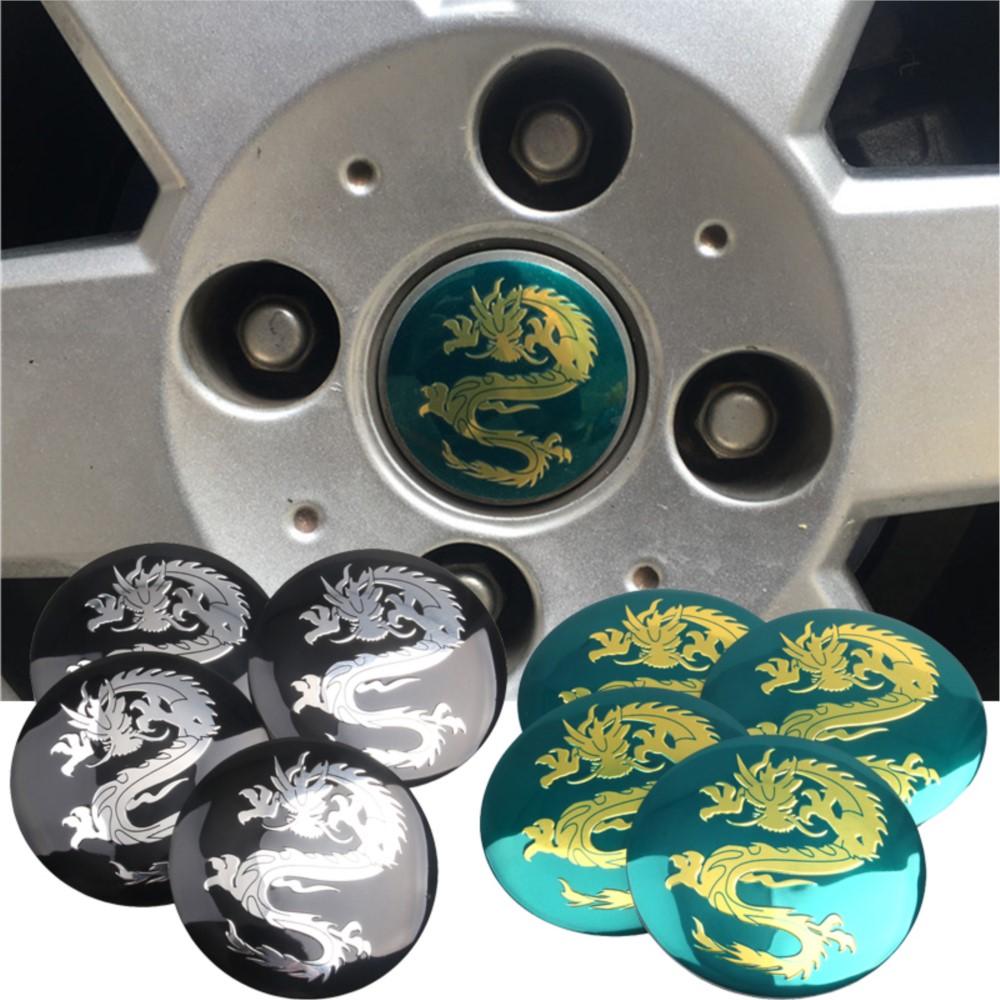 4PCS 56/60MM Car Wheel Center Hub Caps Dragon Emblem Cover Sticker For BMW Opel Benz Audi Kia Renault Volvo Toyota Peugeot Skoda