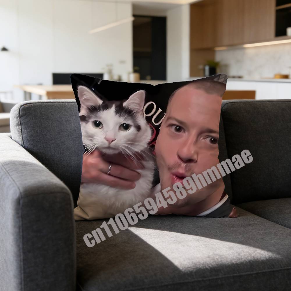 For 45X45Cm 40X40Cm British Actor J-Joseph Quinn Cat Throw Pillow Case Sham Square Car Pillowcase Pad Cushion Cover