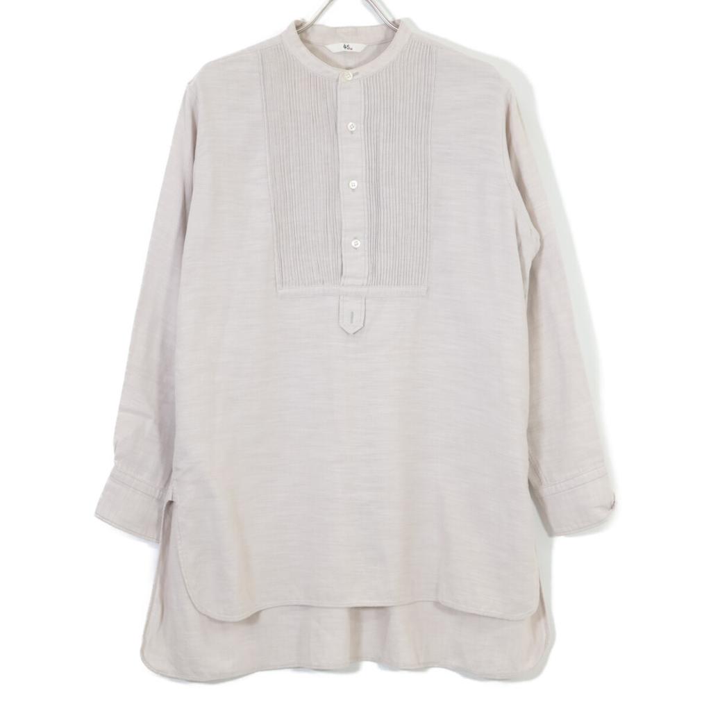45R 5093050 Beige Cotton Pin-Tuck Pullover Shirt tops 0 beigeUsed