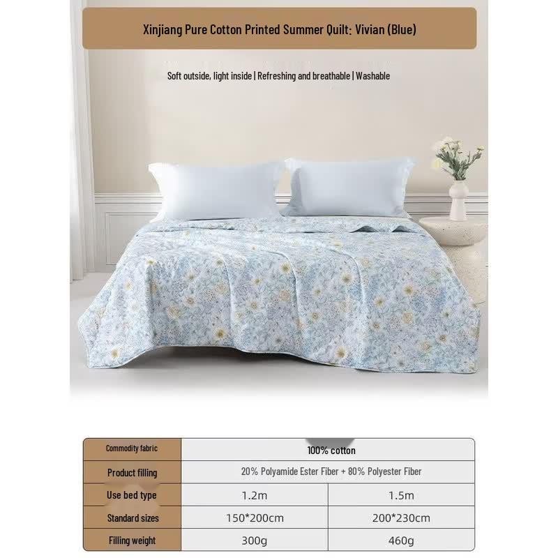 Mengjie Vivian Printed Xinjiang Cotton Summer Quilt
