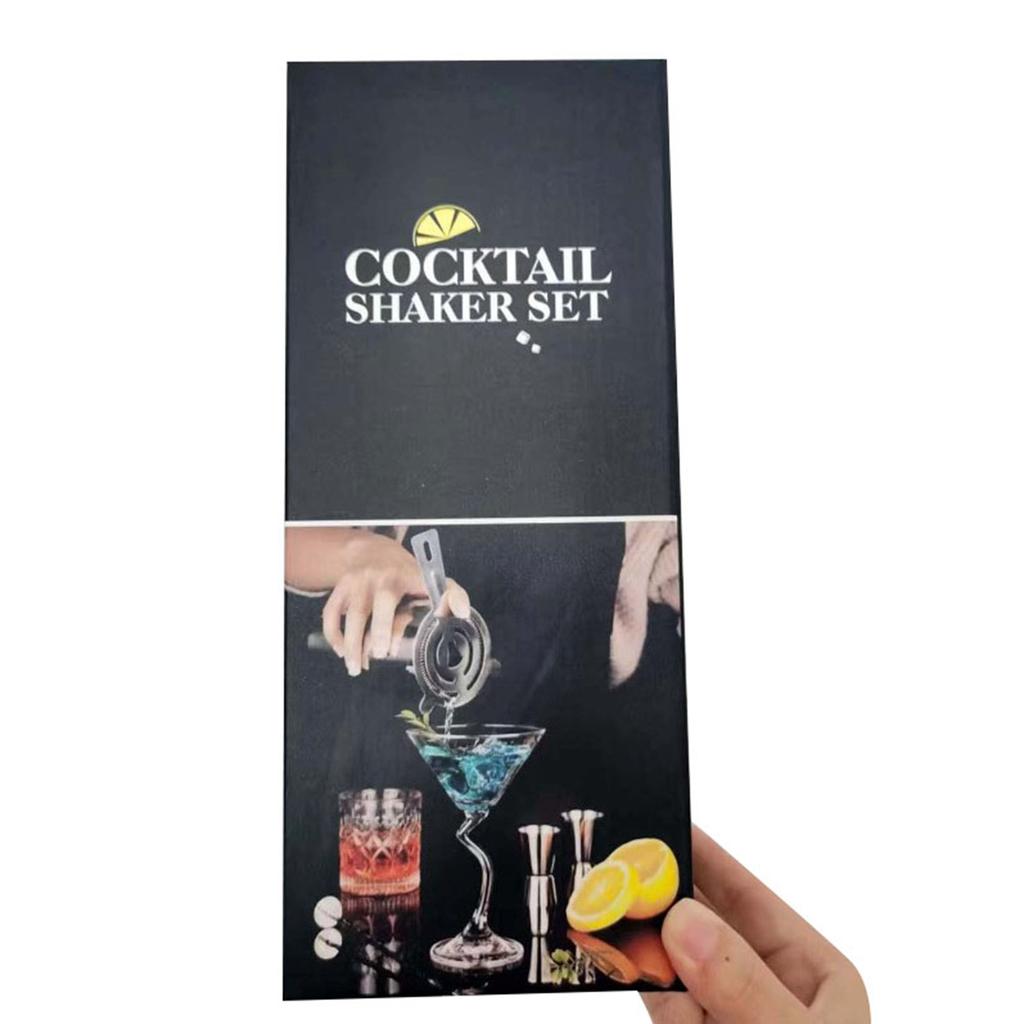 6Pcs Bartender Kit Stainless Steel Cocktail Shaker Mixing Stick Bar Tool Set for Drink