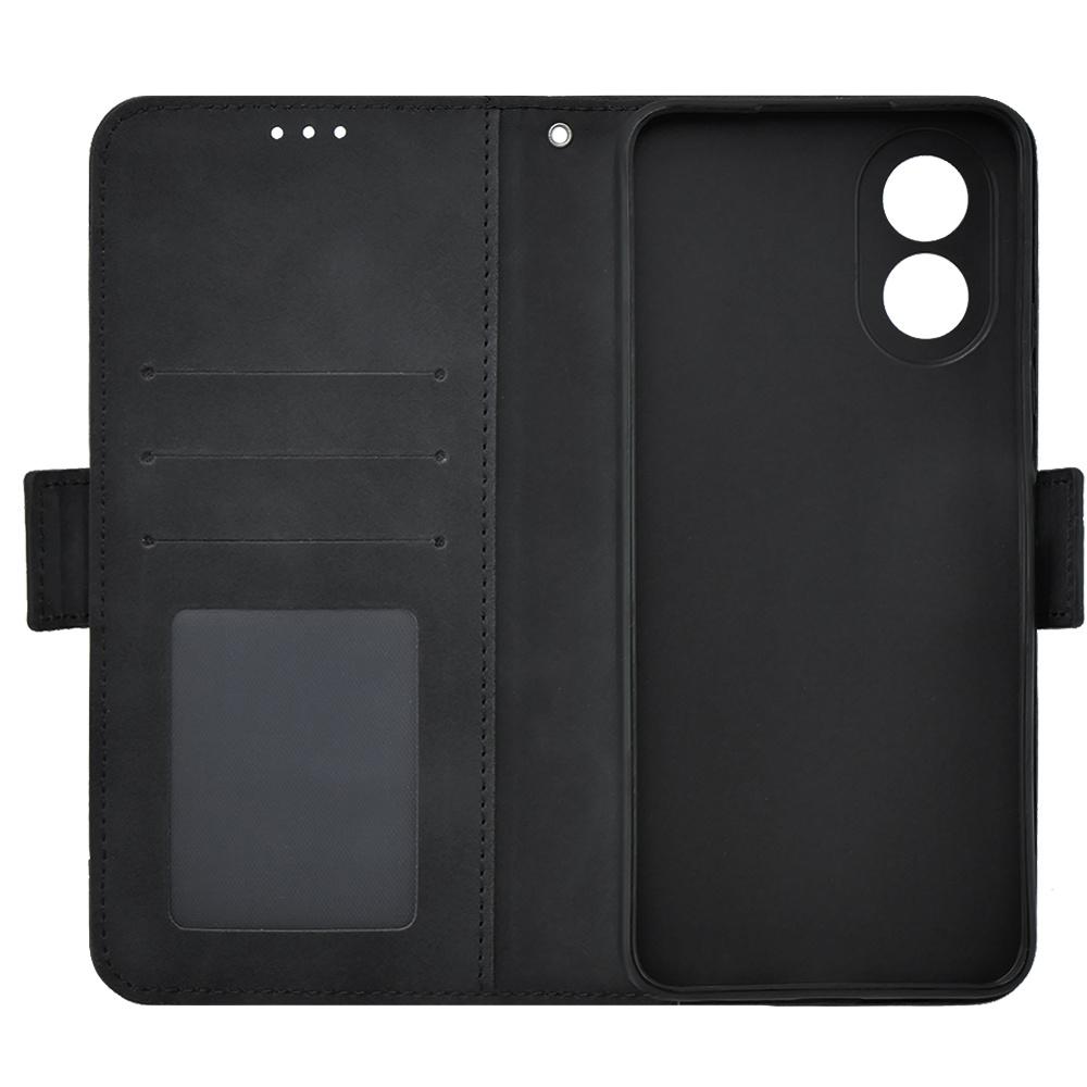 Flip Case for Oppo A38 / A18, Card Slot, Black