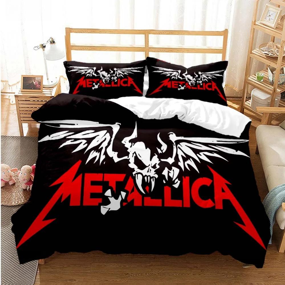 Metal Music Band MMetallica Bedding Collection Single Twin Full Queen King Size Bed Collection Adult Kid Bedroom Duvet Cover Collection Home Textile