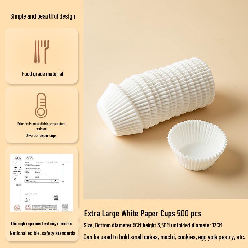Snowy Niang High-Temp Resistant Oil-Proof Cupcake & Mooncake Baking Mold Paper Cup with Support Bottom.